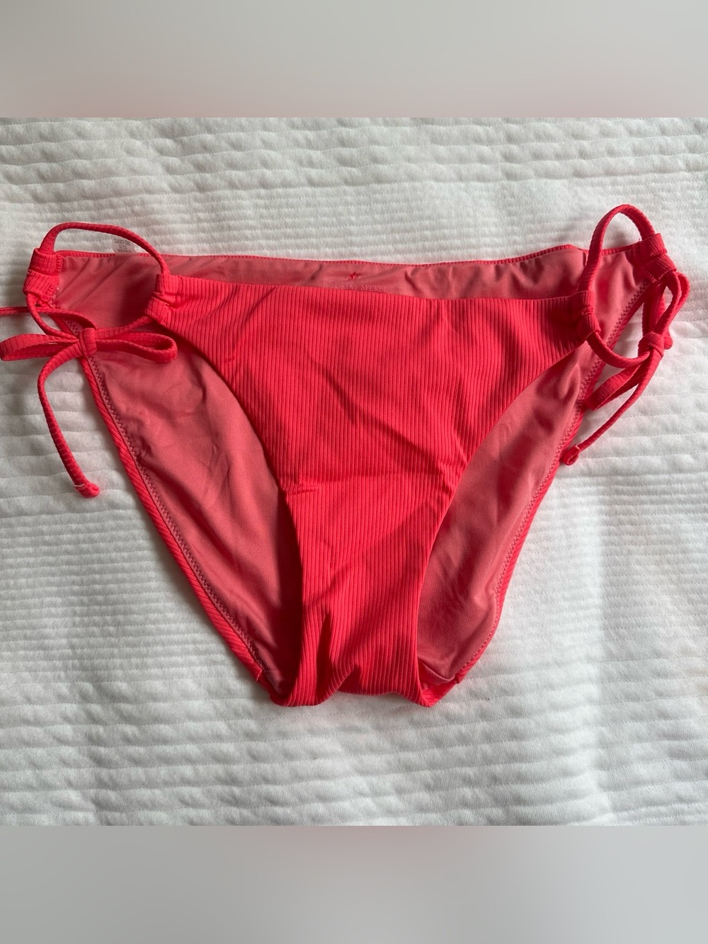 Victoria's Secret Ribbed Side-Tie Bikini Bottom - Coral